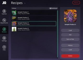 JuanaRoll UI operating system recipe screen