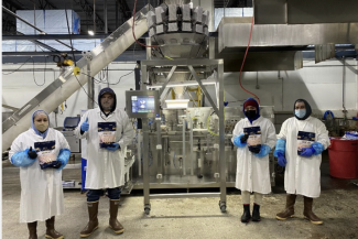 Swifty 1200 frozen shrimp pouch machine