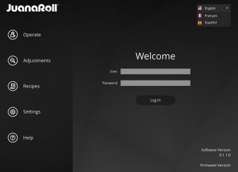 JuanaRoll UI operating system login screen